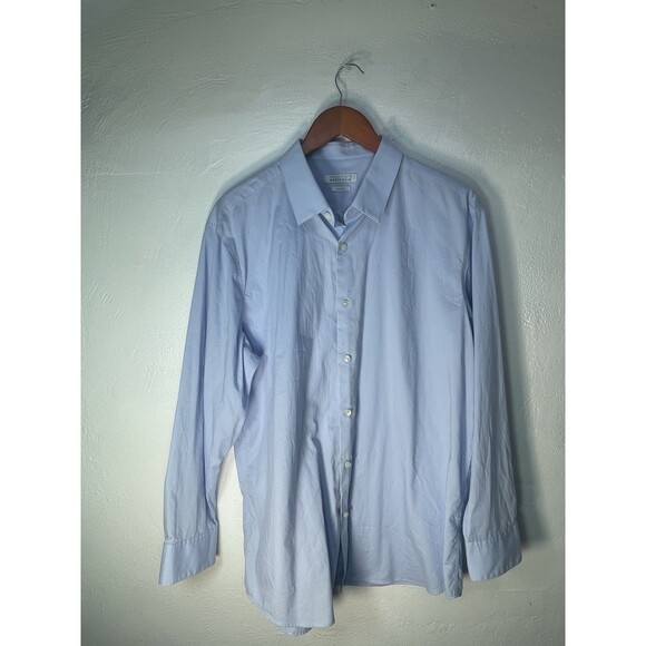 Perry Ellis Other - Perry Ellis Portofino Men’s Cotton Dress Shirt Blue Long Sleeve Cotton